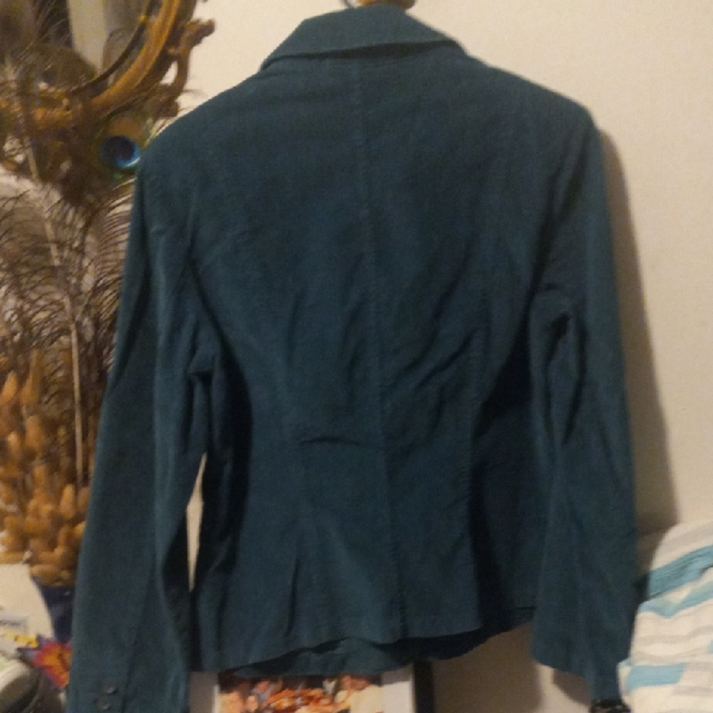 Talbots Teal Corduroy Button-Front Blazer - Picture 5 of 5